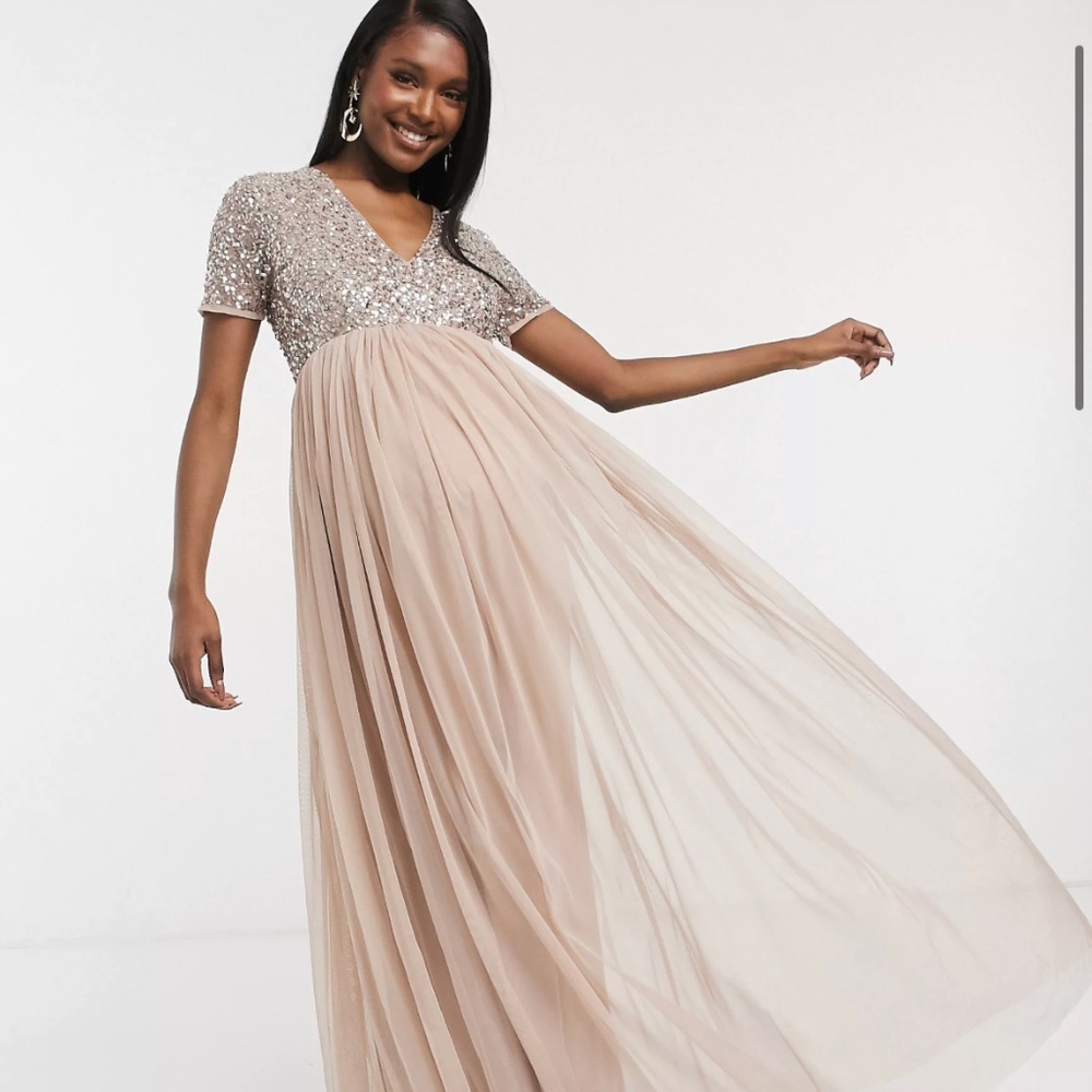 Sparkly Blush maternity dress